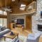 Stone fireplace in living room